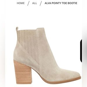 NWOT Marc Fisher Alva Bootie - 7.5, light natural suede